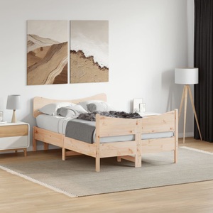 vidaXL, vidaXL Massivholzbett mit Kopfteil 120x190 cm Kiefer