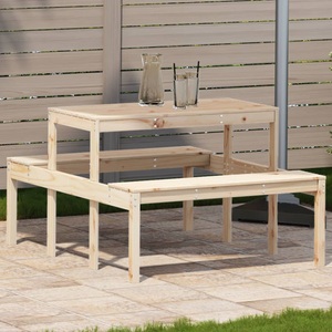 vidaXL, vidaXL Picknicktisch 110x134x75 cm Massivholz Kiefer