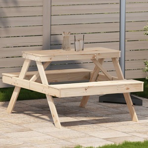 vidaXL, vidaXL Picknicktisch 105x134x75 cm Massivholz Kiefer, vidaXL Picknicktisch 105x134x75 cm Massivholz Kiefer
