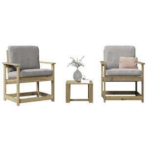 vidaXL, vidaXL 3-tlg. Garten-Lounge-Set Kiefernholz Imprägniert