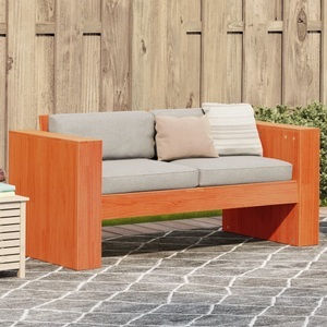 vidaXL, vidaXL Gartensofa 2-Sitzer Wachsbraun 134x60x62 cm Massivholz Kiefer, vidaXL Gartensofa 2-Sitzer Wachsbraun 134x60x62 cm Massivholz Kiefer
