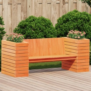 vidaXL, vidaXL Gartenbank mit Pflanzkübeln Braun 167,5x60x65 cm Kiefernholz