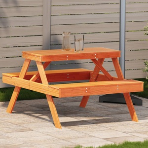 vidaXL, vidaXL Picknicktisch Wachsbraun 105x134x75 cm Massivholz Kiefer