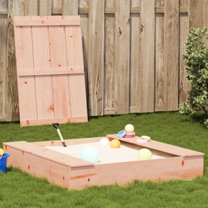 vidaXL, vidaXL Sandkasten mit Deckel 111x111x19,5 cm Massivholz Douglasie
