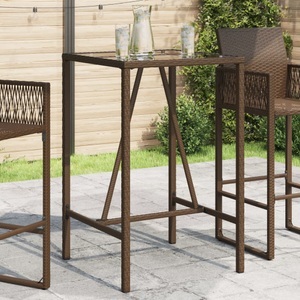 vidaXL, vidaXL Garten-Bartisch Braun 70x70x110 cm Poly Rattan, vidaXL Garten-Bartisch Braun 70x70x110 cm Poly Rattan