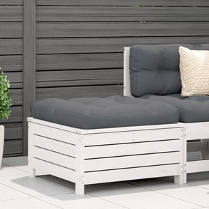 vidaXL, vidaXL Gartenhocker Weiß 62x63,5x32 cm Massivholz Kiefer, vidaXL Gartenhocker Weiß 62x63,5x32 cm Massivholz Kiefer