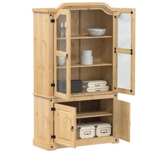 vidaXL, vidaXL Vitrine Corona 103,5x42x180 cm Massivholz Kiefer, vidaXL Vitrine Corona 103,5x42x180 cm Massivholz Kiefer