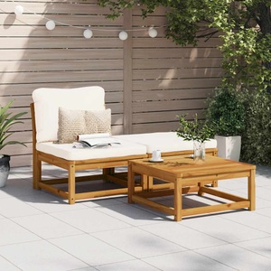 vidaXL, vidaXL 3-tlg. Garten-Lounge-Set mit Kissen Massivholz Akazie