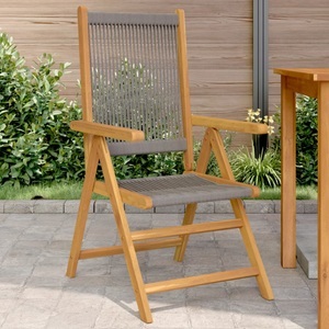 vidaXL, vidaXL Gartenstühle 2 Stk. Grau Massivholz Akazie und Polypropylen, vidaXL Gartenstühle 2 Stk. Grau Massivholz Akazie und Polypropylen
