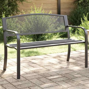 vidaXL, vidaXL Gartenbank 119 cm Schwarz Stahl