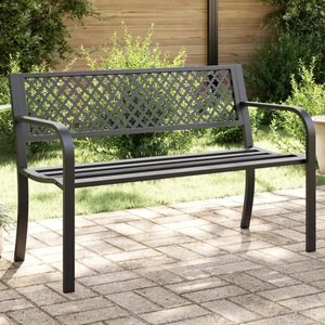 vidaXL, vidaXL Gartenbank 119 cm Schwarz Stahl