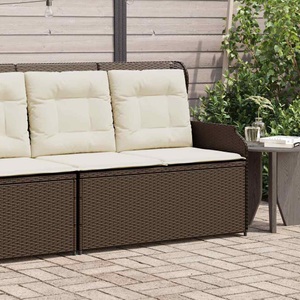 vidaXL, vidaXL Gartenbank Verstellbar mit Kissen Braun Poly Rattan, vidaXL Gartenbank Verstellbar mit Kissen Braun Poly Rattan