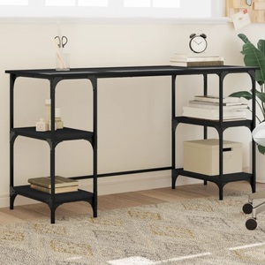 vidaXL, vidaXL Schreibtisch Schwarz 140x50x75 cm Metall und Holzwerkstoff