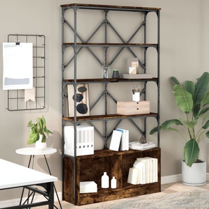 vidaXL, vidaXL Bücherregal Räuchereiche 100x26x180 cm Holzwerkstoff und Metall
