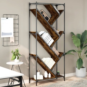 vidaXL, vidaXL Bücherregal Räuchereiche 79x30x180 cm Holzwerkstoff und Metall, vidaXL Bücherregal Räuchereiche 79x30x180 cm Holzwerkstoff und Metall