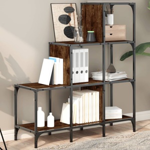 vidaXL, vidaXL Bücherregal Räuchereiche 92x30x102 cm Holzwerkstoff und Metall