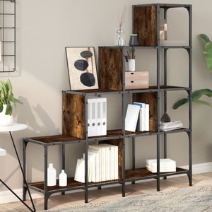 vidaXL, vidaXL Bücherregal Räuchereiche 122x30x132 cm Holzwerkstoff und Metall