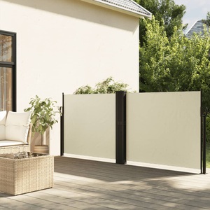 vidaXL, vidaXL Seitenmarkise Ausziehbar Creme 140x1200 cm