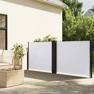 vidaXL, vidaXL Seitenmarkise Ausziehbar Weiß 140x1200 cm, vidaXL Seitenmarkise Ausziehbar Weiß 140x1200 cm