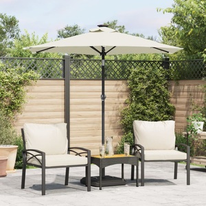 vidaXL, vidaXL Sonnenschirm mit LED und Stahlmast Weiß 225x225x212 cm