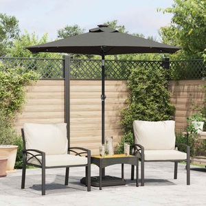 vidaXL, vidaXL Sonnenschirm mit LED und Stahlmast Anthrazit 225x225x212 cm