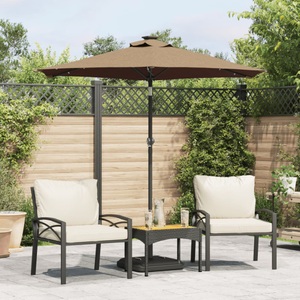 vidaXL, vidaXL Sonnenschirm mit LED und Stahlmast Taupe 225x225x212 cm