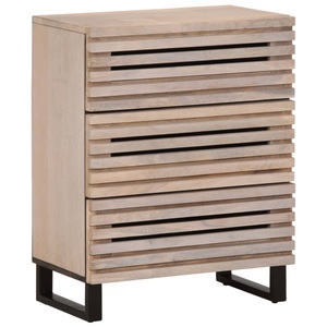 vidaXL, vidaXL Sideboard Weiß 60x34x75 cm Massivholz Mango