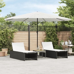 vidaXL, vidaXL Sonnenschirm mit Stahlmast Weiß 388x388x248 cm