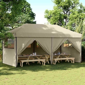 vidaXL, vidaXL Partyzelt Faltbar Pop-Up mit 4 Seitenteilen Taupe