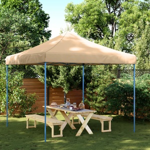 vidaXL, vidaXL Partyzelt Faltbar Pop-Up Beige 292x292x315 cm