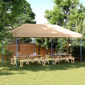vidaXL, vidaXL Partyzelt Faltbar Pop-Up Beige 580x292x315 cm, vidaXL Partyzelt Faltbar Pop-Up Beige 580x292x315 cm