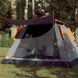 vidaXL, vidaXL Kuppel-Campingzelt 5 Personen Grau und Orange Quick Release, vidaXL Kuppel-Campingzelt 5 Personen Grau und Orange Quick Release