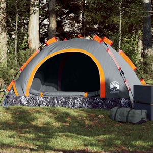 vidaXL, vidaXL Campingzelt 2 Personen Grau Quick Release, vidaXL Campingzelt 2 Personen Grau und Orange Quick Release