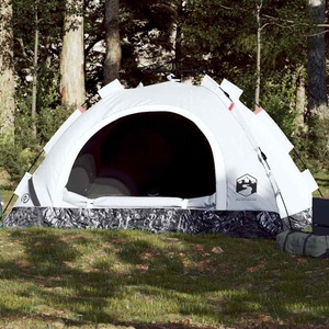vidaXL, vidaXL Campingzelt 4 Personen Weiß Verdunkelungsstoff Quick Release, vidaXL Campingzelt 4 Personen Weiß Verdunkelungsstoff Quick Release