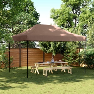 vidaXL, vidaXL Partyzelt Faltbar Pop-Up Braun 410x279x315 cm, vidaXL Partyzelt Faltbar Pop-Up Braun 410x279x315 cm