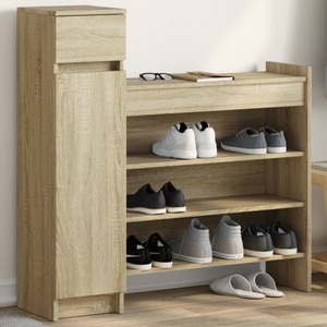 vidaXL, vidaXL Schuhschrank Sonoma-Eiche 100,5x28x100 cm Holzwerkstoff, vidaXL Schuhschrank Sonoma-Eiche 100,5x28x100 cm Holzwerkstoff