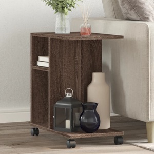 vidaXL, vidaXL Beistelltisch mit Rollen Braun Eiche 50x30x55 cm Holzwerkstoff