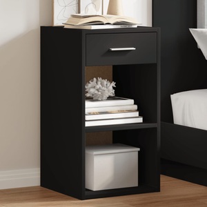 vidaXL, vidaXL Nachttisch Schwarz 35x34x65 cm Holzwerkstoff