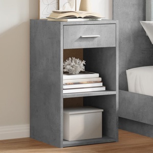 vidaXL, vidaXL Nachttisch Betongrau 35x34x65 cm Holzwerkstoff