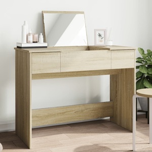 vidaXL, vidaXL Schminktisch mit Spiegel Sonoma-Eiche 100x45x76 cm