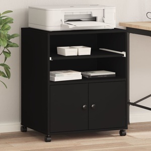 vidaXL, vidaXL Druckerständer mit Rollen Schwarz 60x48x74 cm, vidaXL Druckerständer mit Rollen Schwarz 60x48x74 cm