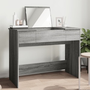 vidaXL, vidaXL Schminktisch mit Spiegel Grau Sonoma 100x45x76 cm, vidaXL Schminktisch mit Spiegel Grau Sonoma 100x45x76 cm