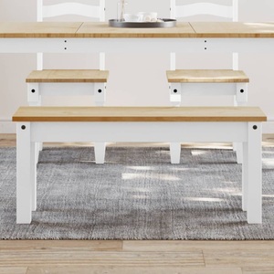 vidaXL, vidaXL Essbank Panama Weiß 105x30x45 cm Massivholz Kiefer, vidaXL Essbank Panama Weiß 105x30x45 cm Massivholz Kiefer