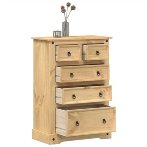 vidaXL, vidaXL Kommode Corona 80x43x114 cm Massivholz Kiefer, vidaXL Kommode Corona 80x43x114 cm Massivholz Kiefer