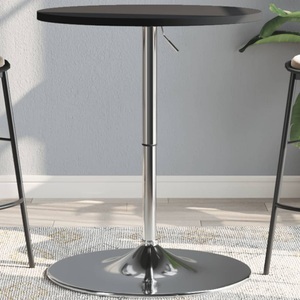 vidaXL, vidaXL Bartisch Schwarz 60x60x90 cm Holzwerkstoff Verchromter Stahl, vidaXL Bartisch Schwarz 60x60x90 cm Holzwerkstoff Verchromter Stahl