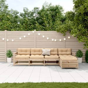vidaXL, vidaXL 5-tlg. Garten-Lounge-Set mit Kissen Massivholz Kiefer, vidaXL 5-tlg. Garten-Lounge-Set mit Kissen Massivholz Kiefer