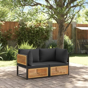 vidaXL, vidaXL 2-tlg. Garten-Sofa-Set mit Kissen Massivholz Akazie
