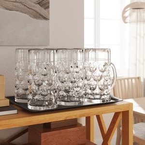vidaXL, vidaXL Bierkrüge mit Henkel Glas 6 Stk. 1000 ml, vidaXL Bierkrüge mit Henkel Glas 6 Stk. 1000 ml