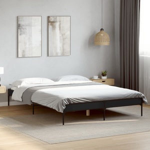 vidaXL, vidaXL Bettgestell Schwarz 135x190 cm Holzwerkstoff und Metall