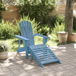 vidaXL, vidaXL Adirondack-Stuhl mit Fußstütze Blau Massivholz Tanne, vidaXL Adirondack-Stuhl mit Fußstütze Blau Massivholz Tanne